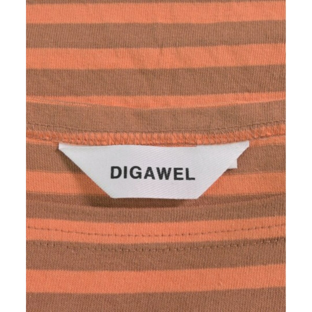 DIGAWEL(ディガウェル)のDIGAWEL Tシャツ・カットソー 2(M位) オレンジx茶系(ボーダー) 【古着】【中古】 メンズのトップス(Tシャツ/カットソー(半袖/袖なし))の商品写真