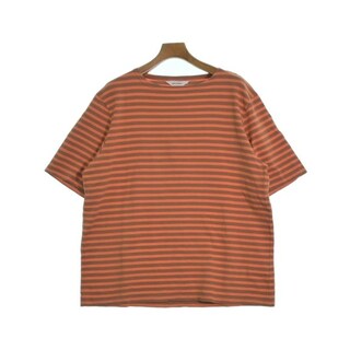 ディガウェル(DIGAWEL)のDIGAWEL Tシャツ・カットソー 2(M位) オレンジx茶系(ボーダー) 【古着】【中古】(Tシャツ/カットソー(半袖/袖なし))