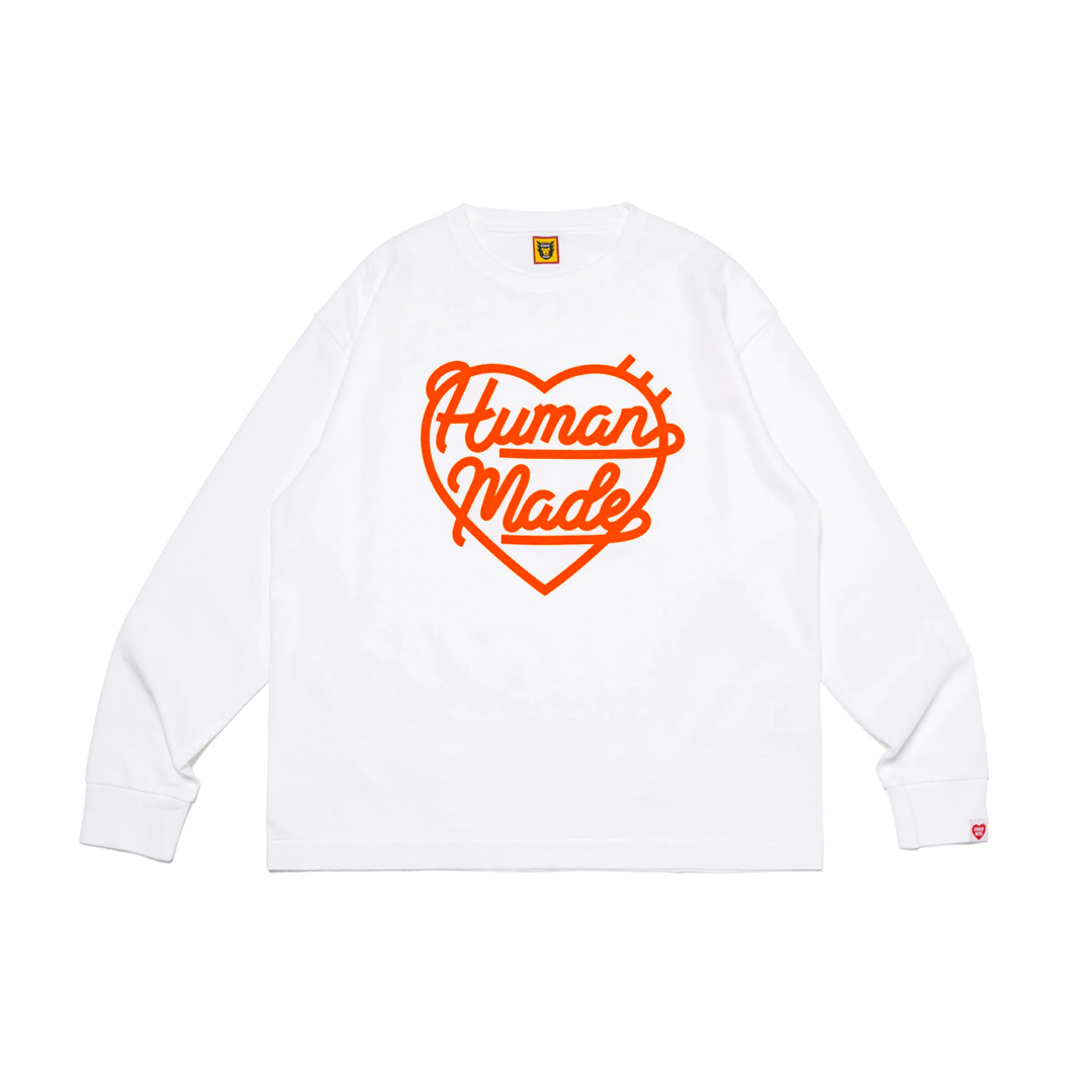 HUMAN MADE HEART L/S T-SHIRT WHITE L