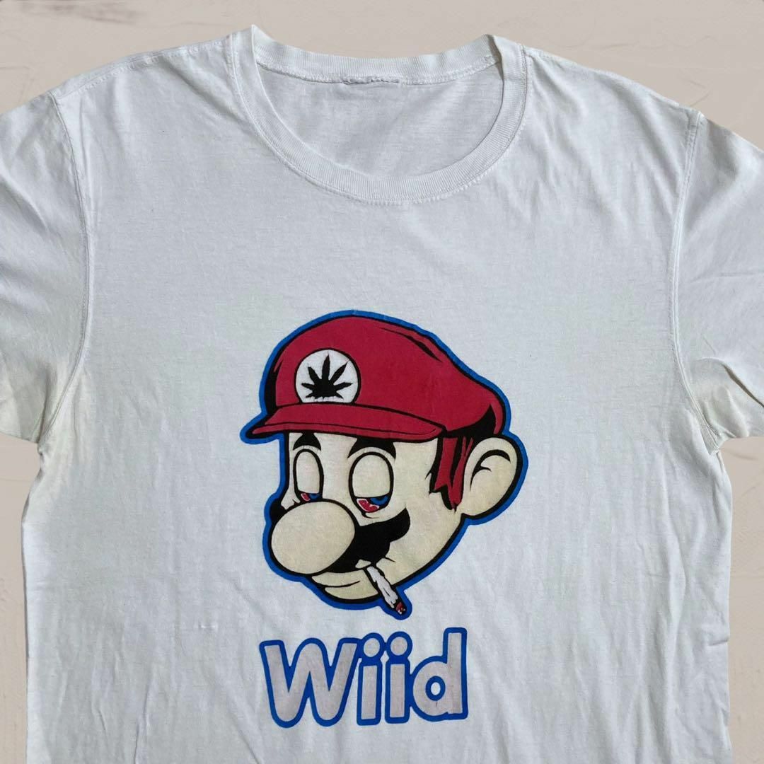 UNE Tシャツ 白 Mario Marijuana Wiid マリオ ウィード