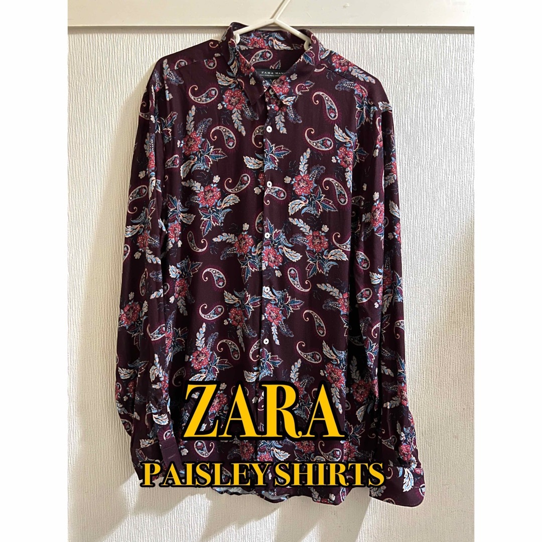 ZARA  ペイズリー & 花柄 シャツ　XL