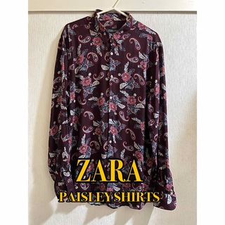 ザラ(ZARA)のZARA  ペイズリー & 花柄 シャツ　XL(シャツ)