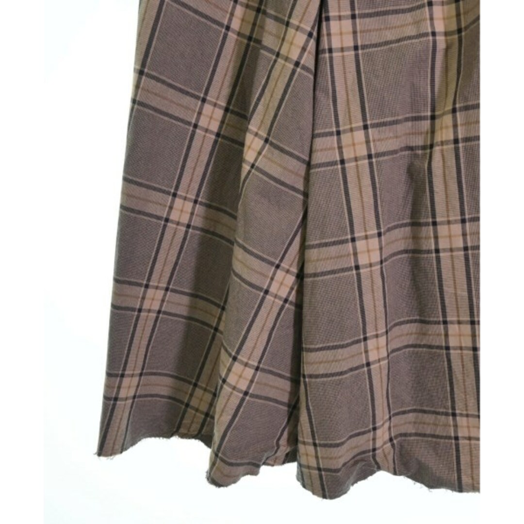 Uhr(ウーア)のUhr ロング・マキシ丈スカート -(L位) 茶x黒xベージュ(チェック) 【古着】【中古】 レディースのスカート(ロングスカート)の商品写真