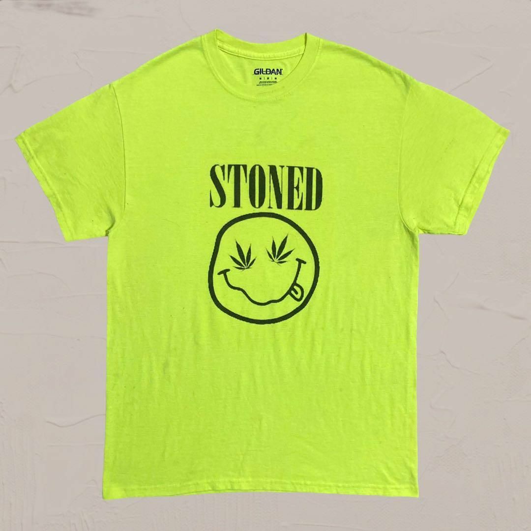 UMF バンド Tシャツ 古着 黄色 ニルバーナ　STONED　マリファナ　大麻 メンズのトップス(Tシャツ/カットソー(半袖/袖なし))の商品写真