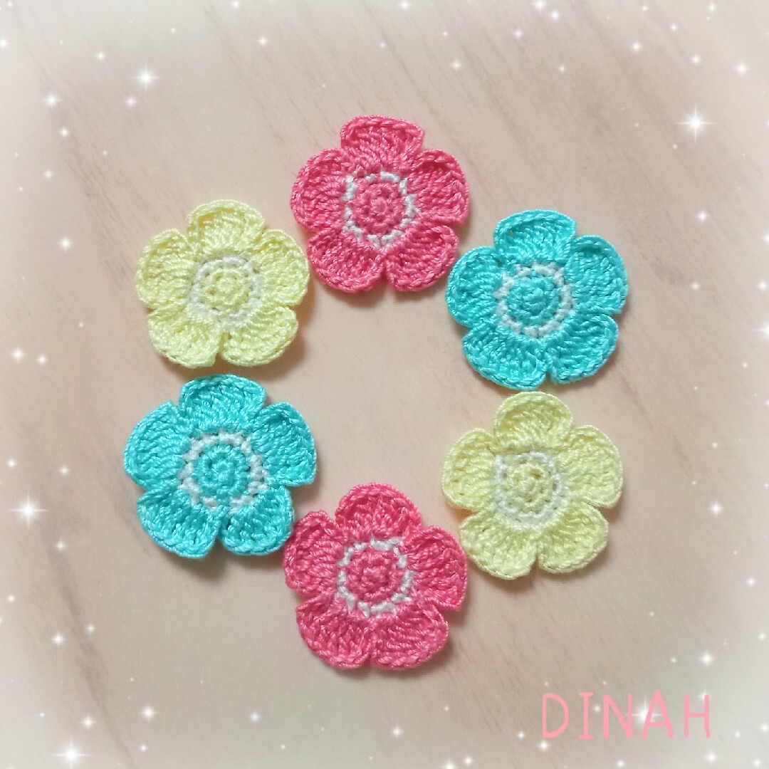 ハンドメイド素材♡花モチーフ⑧♡6枚セットの通販 by DINAH|ラクマ