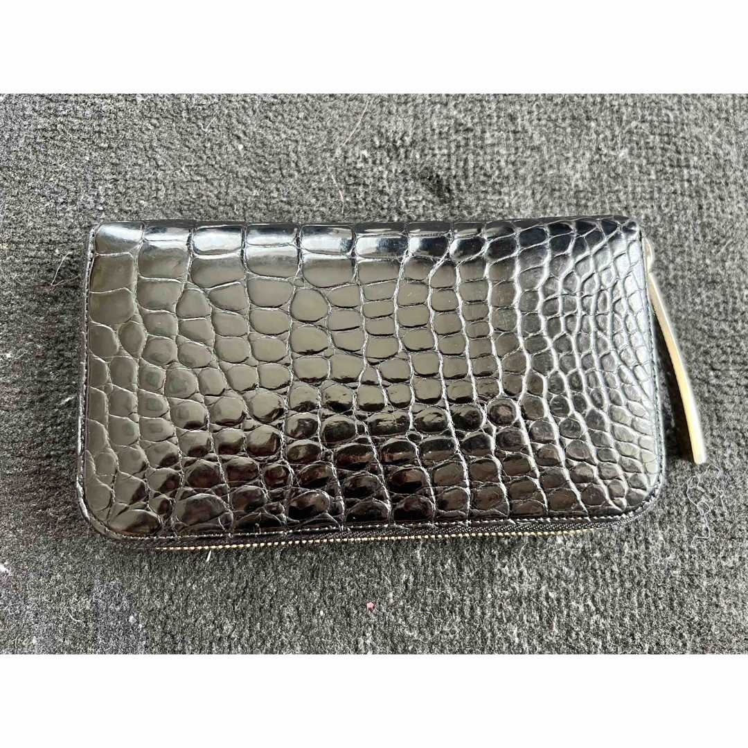 池田工芸 クロコダイル 長財布 ラウンドファスナー 美品-