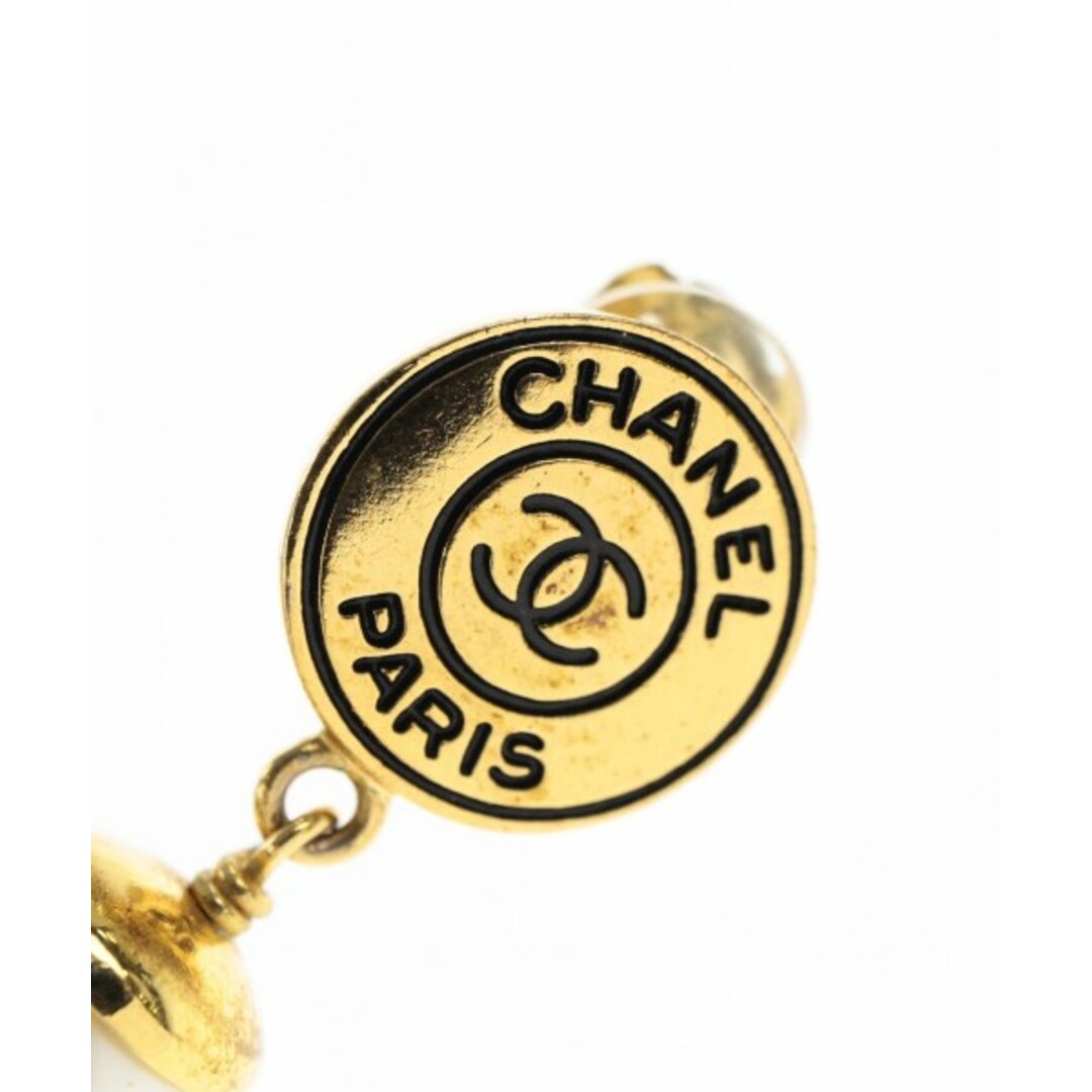 CHANEL シャネル ピアス - ゴールドx白