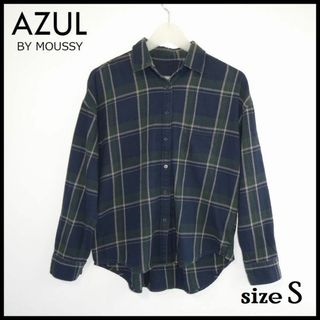 アズールバイマウジー(AZUL by moussy)のアズールバイマウジー レディース 長袖シャツ チェック コットンシャツ S(シャツ/ブラウス(長袖/七分))