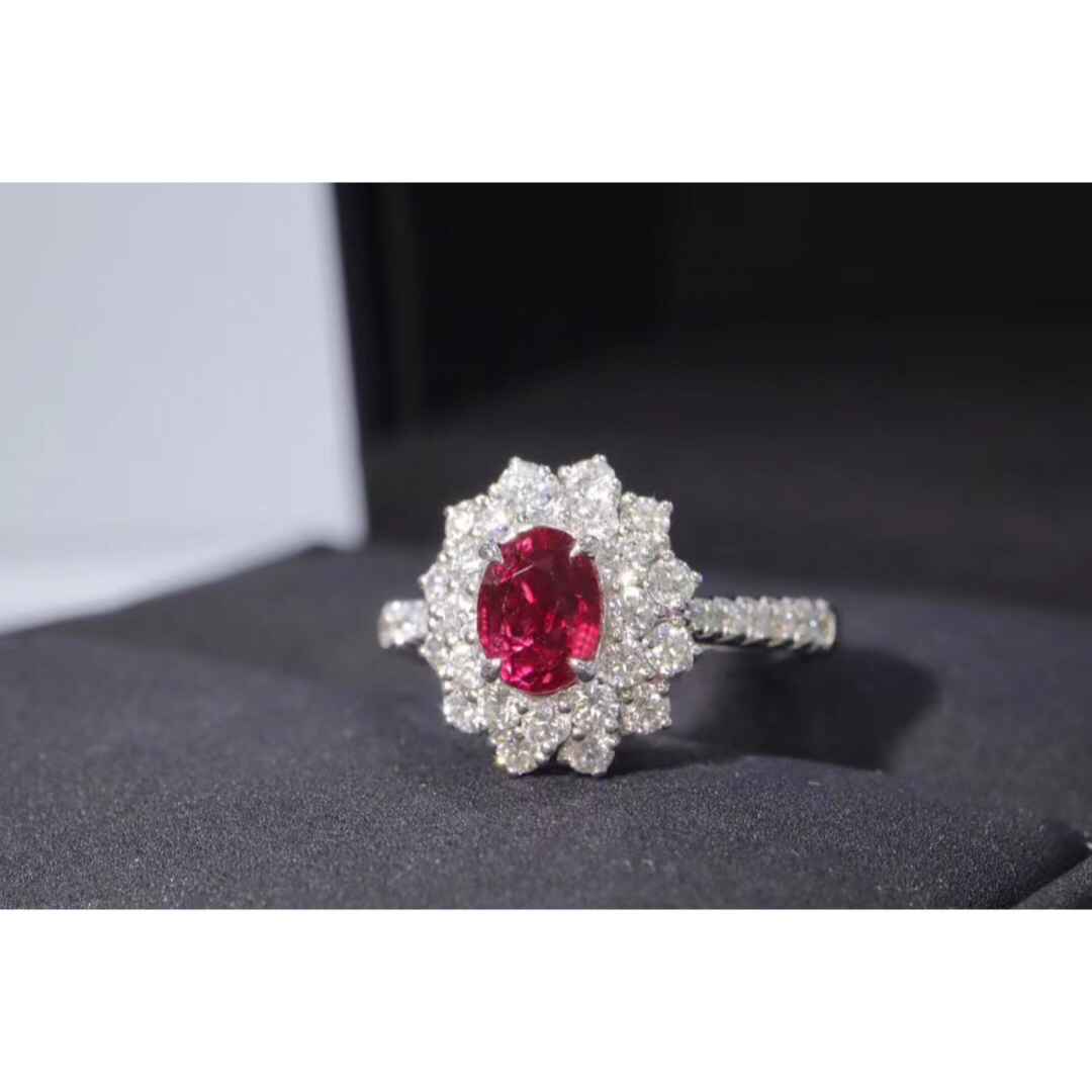 天然 ルビー ダイヤモンド リング 1.56ct k18 ¥