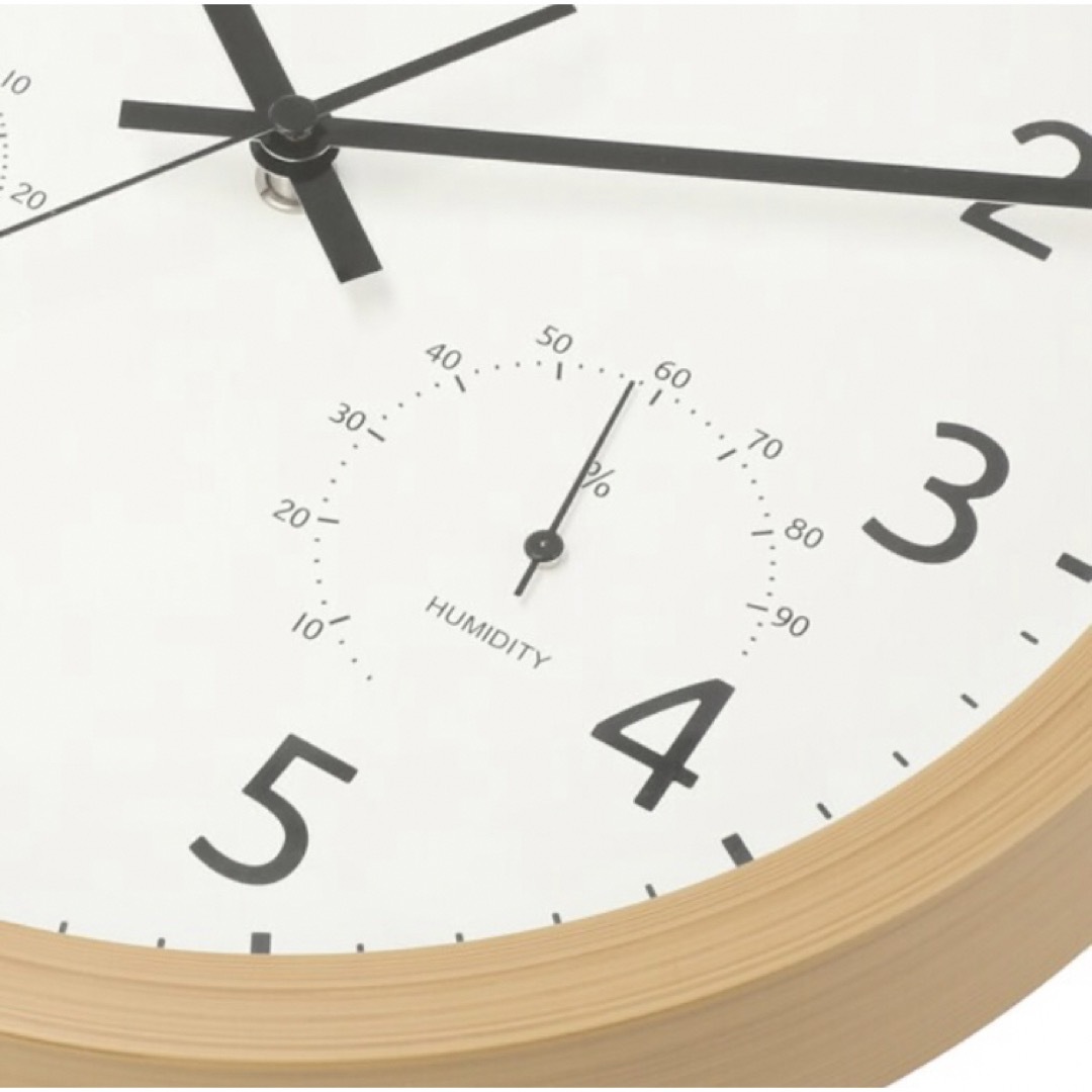掛け時計 置き時計 電波時計 ステップ秒針 温湿度計付き シンプル 木目調 7