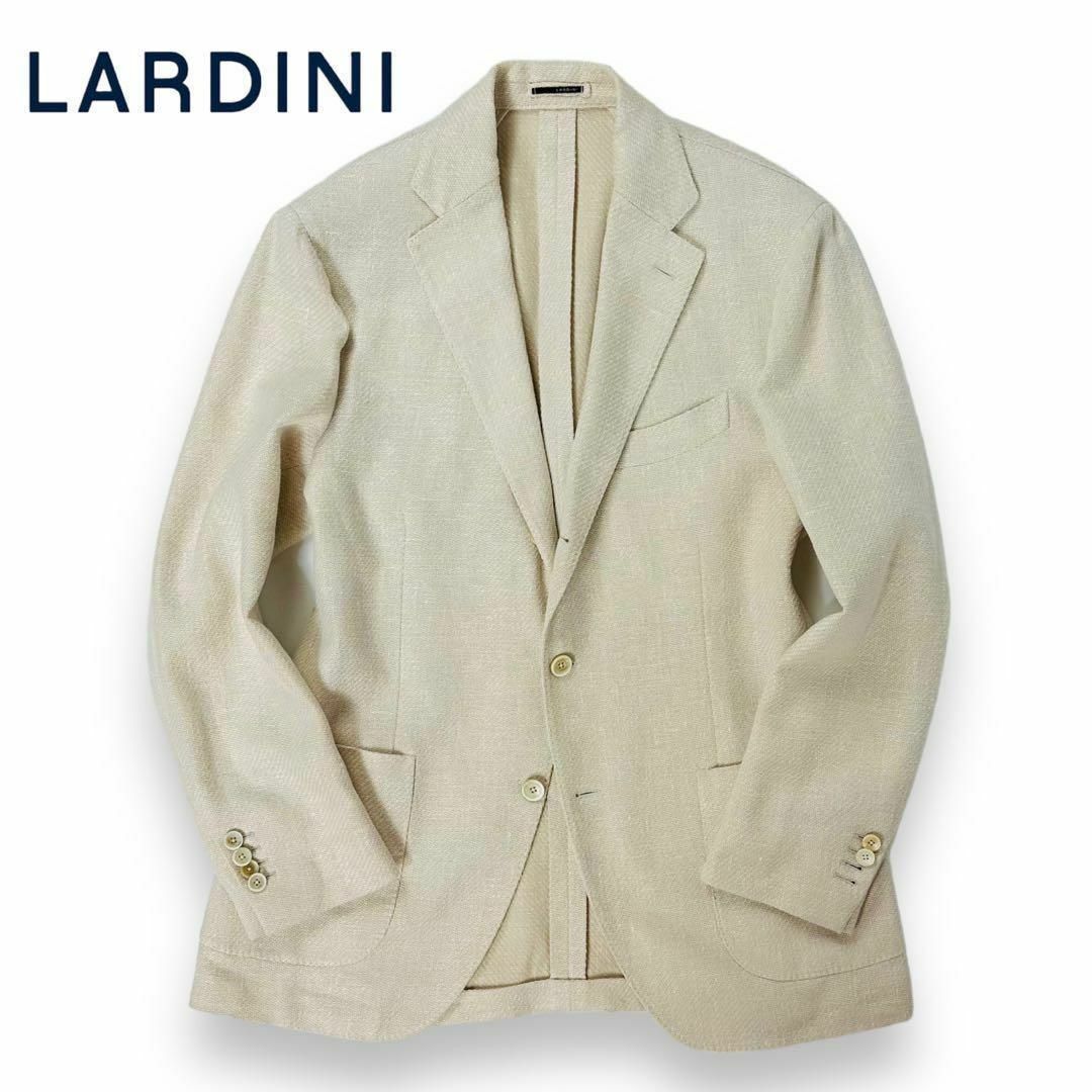 LARDINI コットン リネン ベージュ ジャケット50 最高級 イタリア製 ...