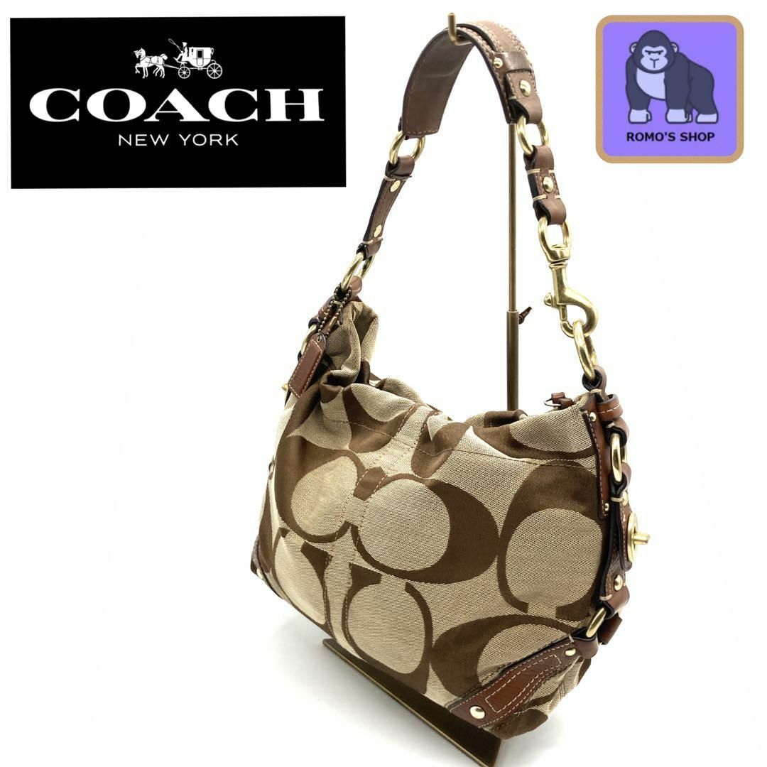 COACH コーチ ショルダーバッグ シグネチャー 総柄 ブラウン 10402