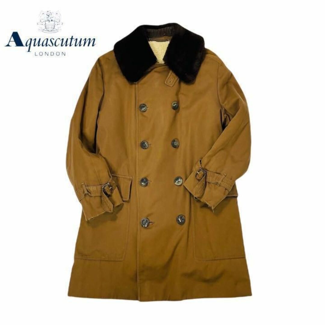 希少品】Aquascutum ダブル Pコート トレンチコート 英国製 M-