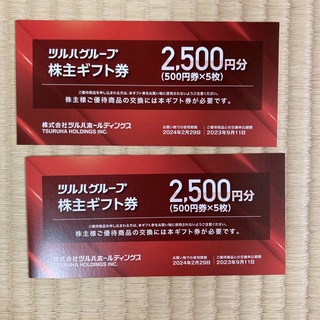 ツルハ　株主優待カードx2 + ギフト券5000円分