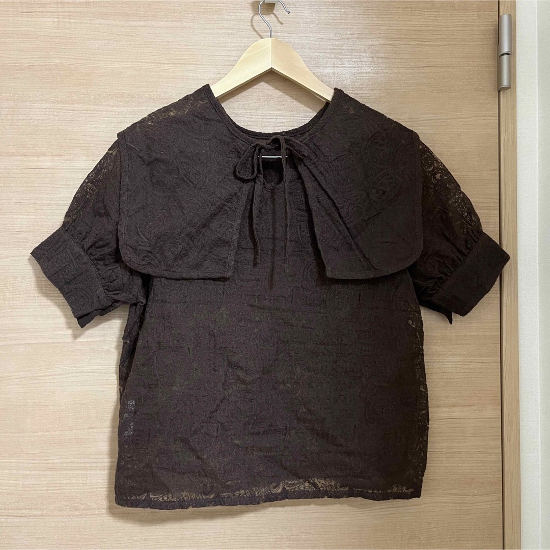 Discoat(ディスコート)のディスコート　ブラウス　ビック襟ブラウス レディースのトップス(シャツ/ブラウス(半袖/袖なし))の商品写真
