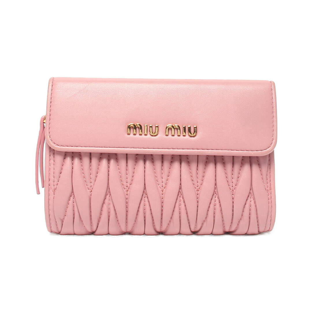 ミュウミュウ MiuMiu ラウンドファスナー二つ折り財布 レディース