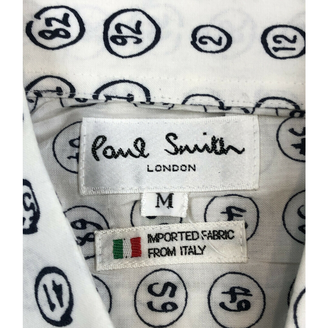 美品 ポールスミス PAUL SMITH 長袖シャツ 数字柄 メンズ M