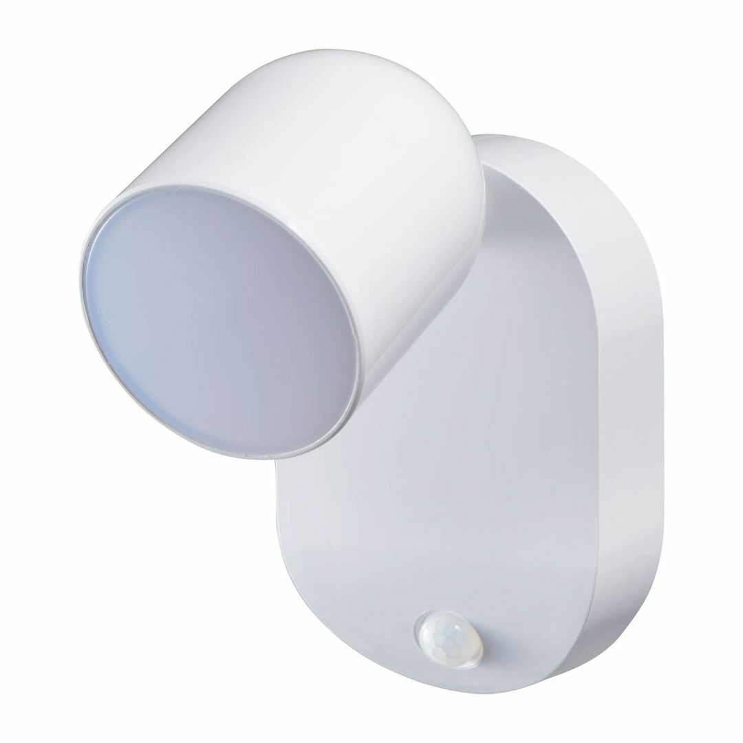 【色: ホワイト】エルパ ELPA LEDセンサー付ライト 白色電池式防雨 人感
