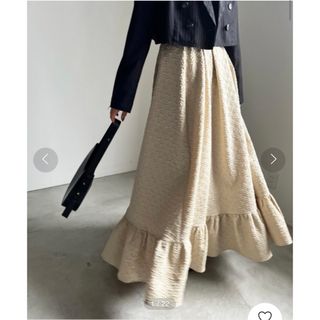 アメリヴィンテージ(Ameri VINTAGE)のJACQUARD RUFFLED HEM SKIRT(ロングスカート)