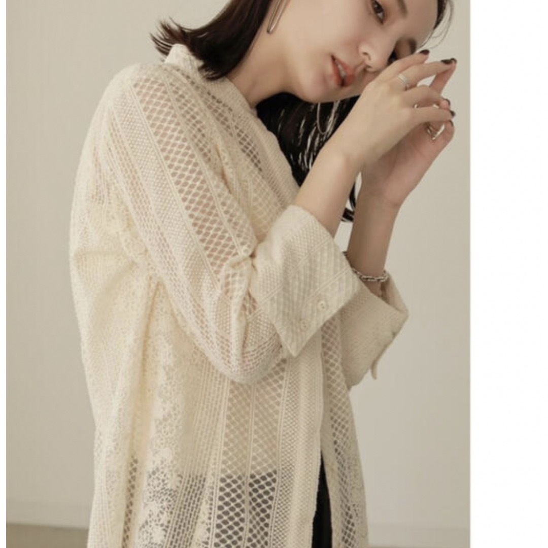 louren handsome lace shape shirts ivoryの通販 by shop｜ラクマ