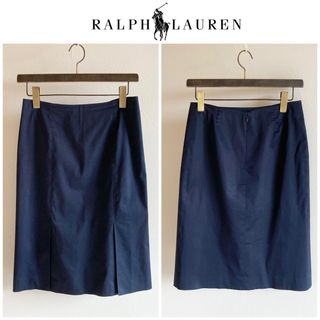 ラルフローレン(Ralph Lauren)のラルフローレン ブラックレーベル ストレッチ スリット タイトスカート ネイビー(ひざ丈スカート)