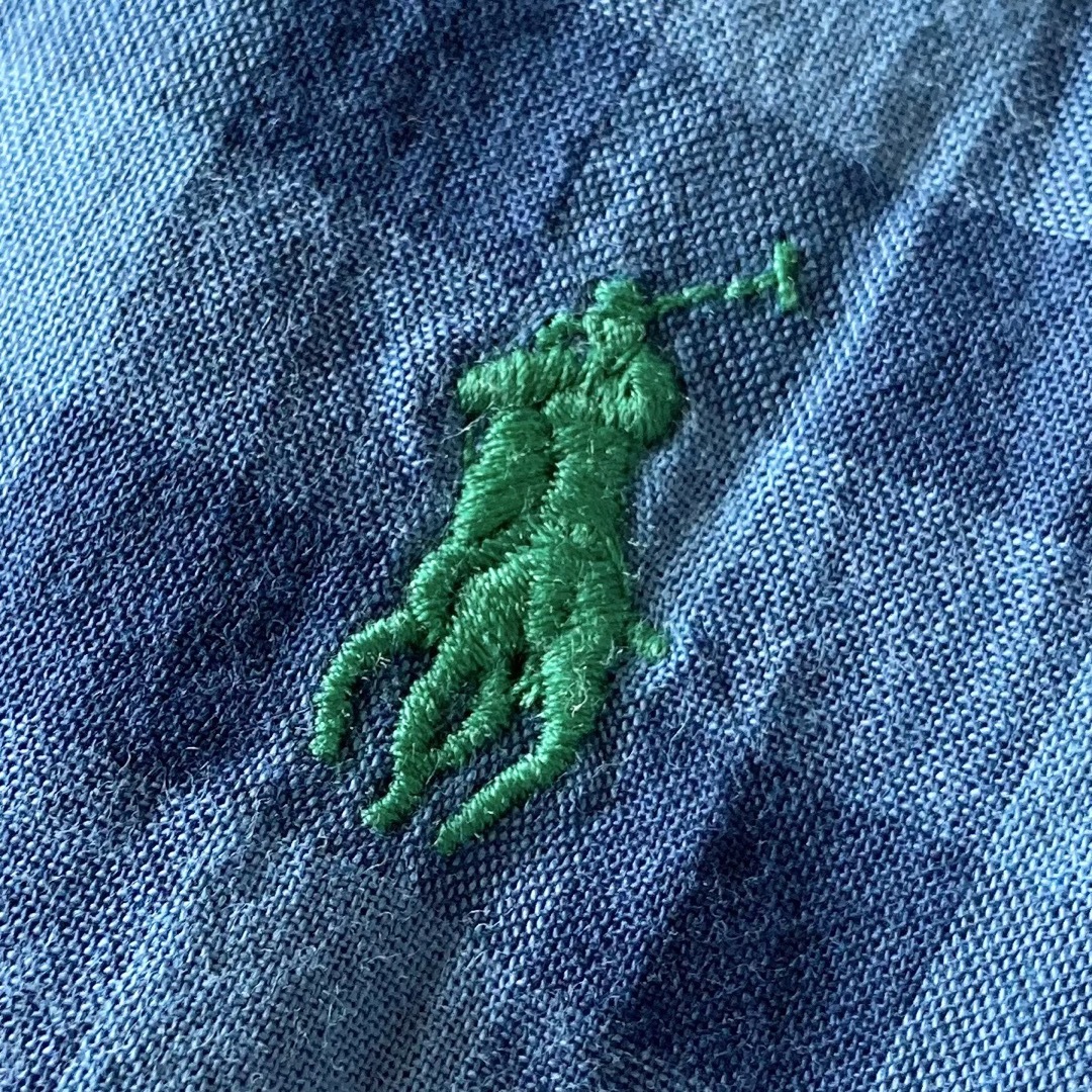 Ralph Lauren(ラルフローレン)のラルフローレン ロゴ刺繍 ギンガムチェック 半袖BD シャツ ブルー ネイビー レディースのトップス(シャツ/ブラウス(半袖/袖なし))の商品写真