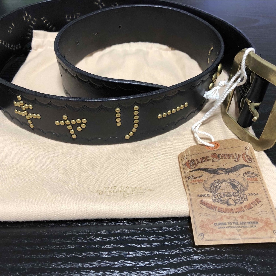 M長さ最小CALEE  ORIENTAL STUDS LEATHER BELT