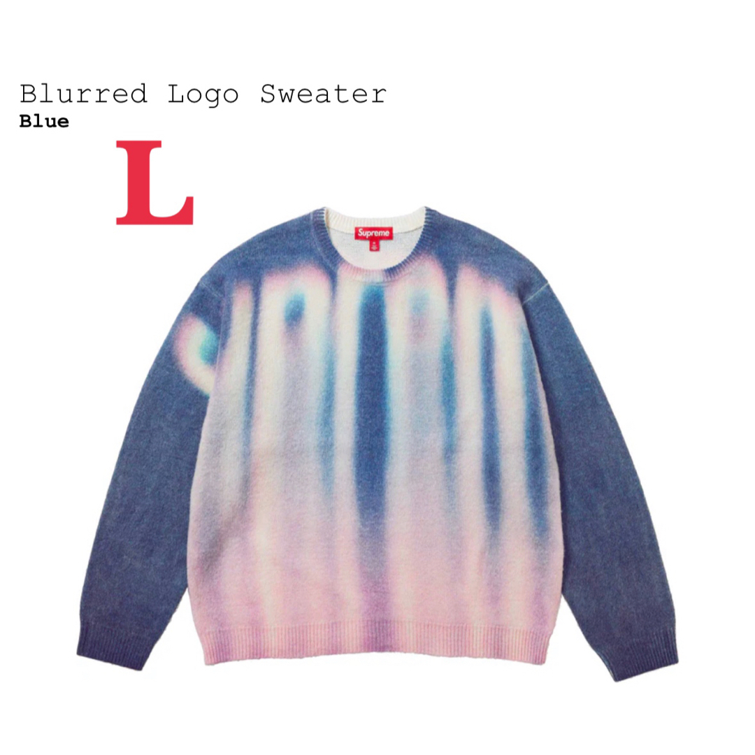 Supreme Blurred Logo Sweater L  Blue