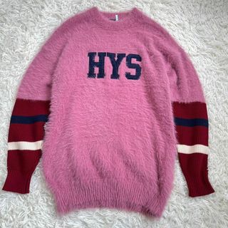 ヒステリックグラマー(HYSTERIC GLAMOUR)の【極美品】ヒステリックグラマー シャギー ニット セーター　ロゴ　フェザーヤーン(ニット/セーター)