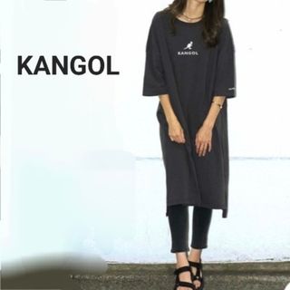 カンゴール(KANGOL)のKANGOLロング Tシャツ ワンピース リラックスワンピ ルームウェア(Tシャツ(半袖/袖なし))