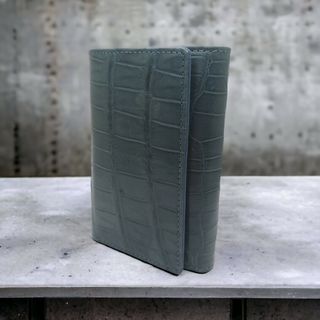 本物証明証付き】 AT13 本革 クロコダイル 三つ折り財布 ウォレット腹