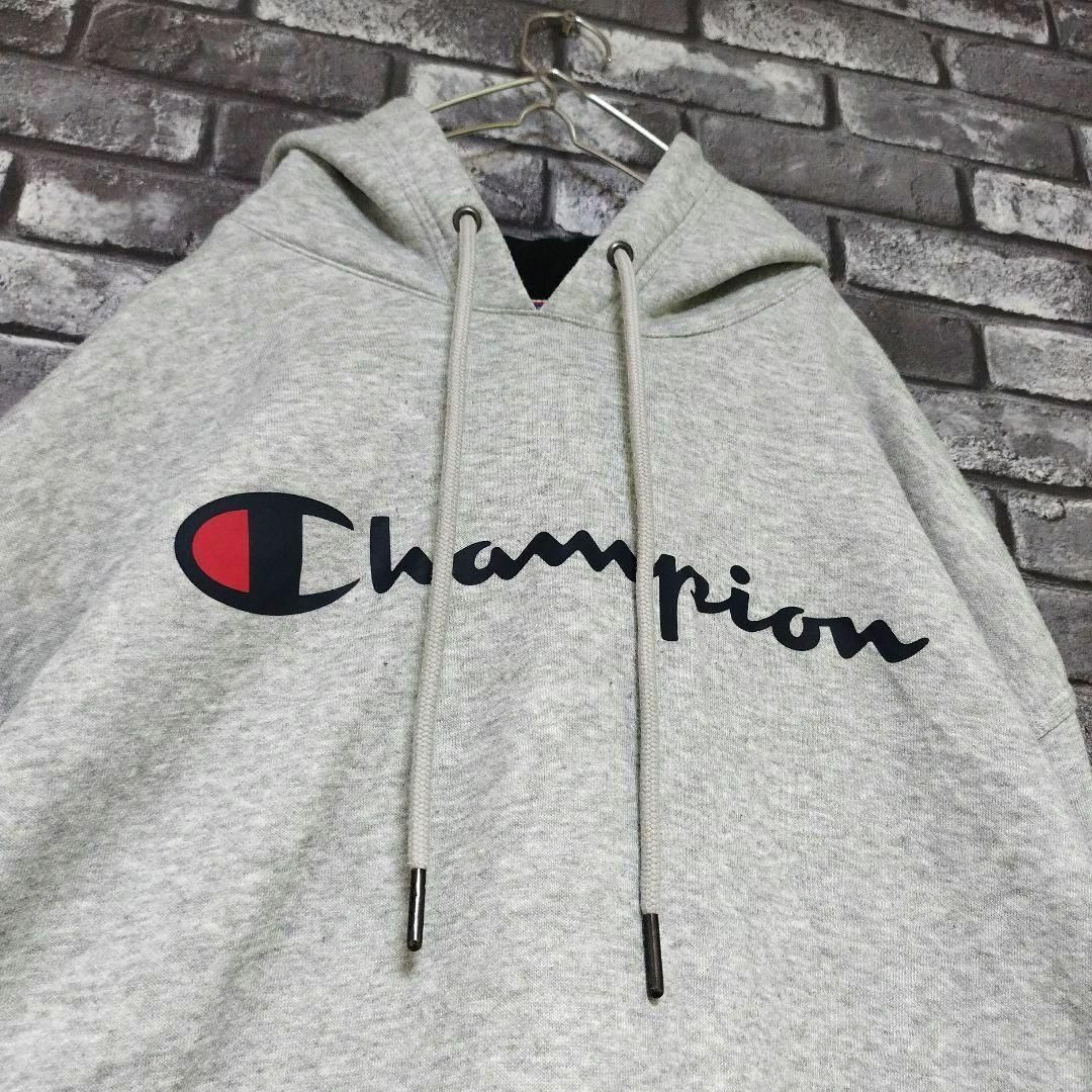 Champion(チャンピオン)のチャンピオンフーディーパーカープルオーバースウェットトレーナーデカロゴ刺繍長袖 メンズのトップス(パーカー)の商品写真