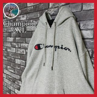 チャンピオン(Champion)のチャンピオンフーディーパーカープルオーバースウェットトレーナーデカロゴ刺繍長袖(パーカー)