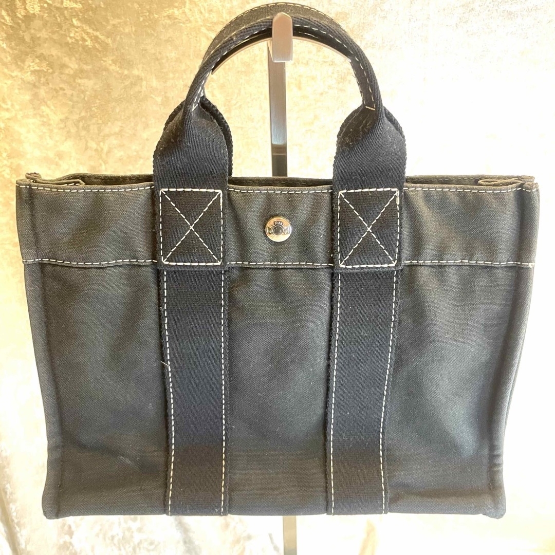 安いショップ HERMES エルメス ドーヴィルPM キャンバス シルバー金具 ...