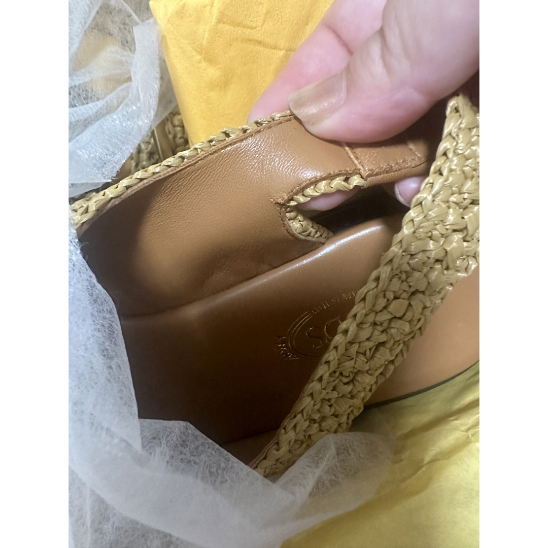 tod's ラフィア サンダル 38