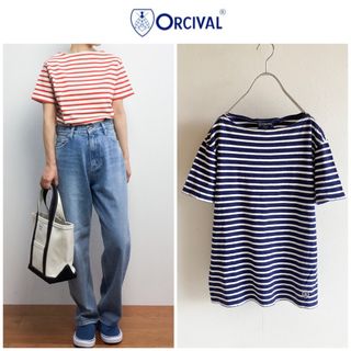 オーシバル(ORCIVAL)のORCIVAL ビューティーアンドユース 別注 ボーダー ボートネック Tシャツ(Tシャツ(半袖/袖なし))