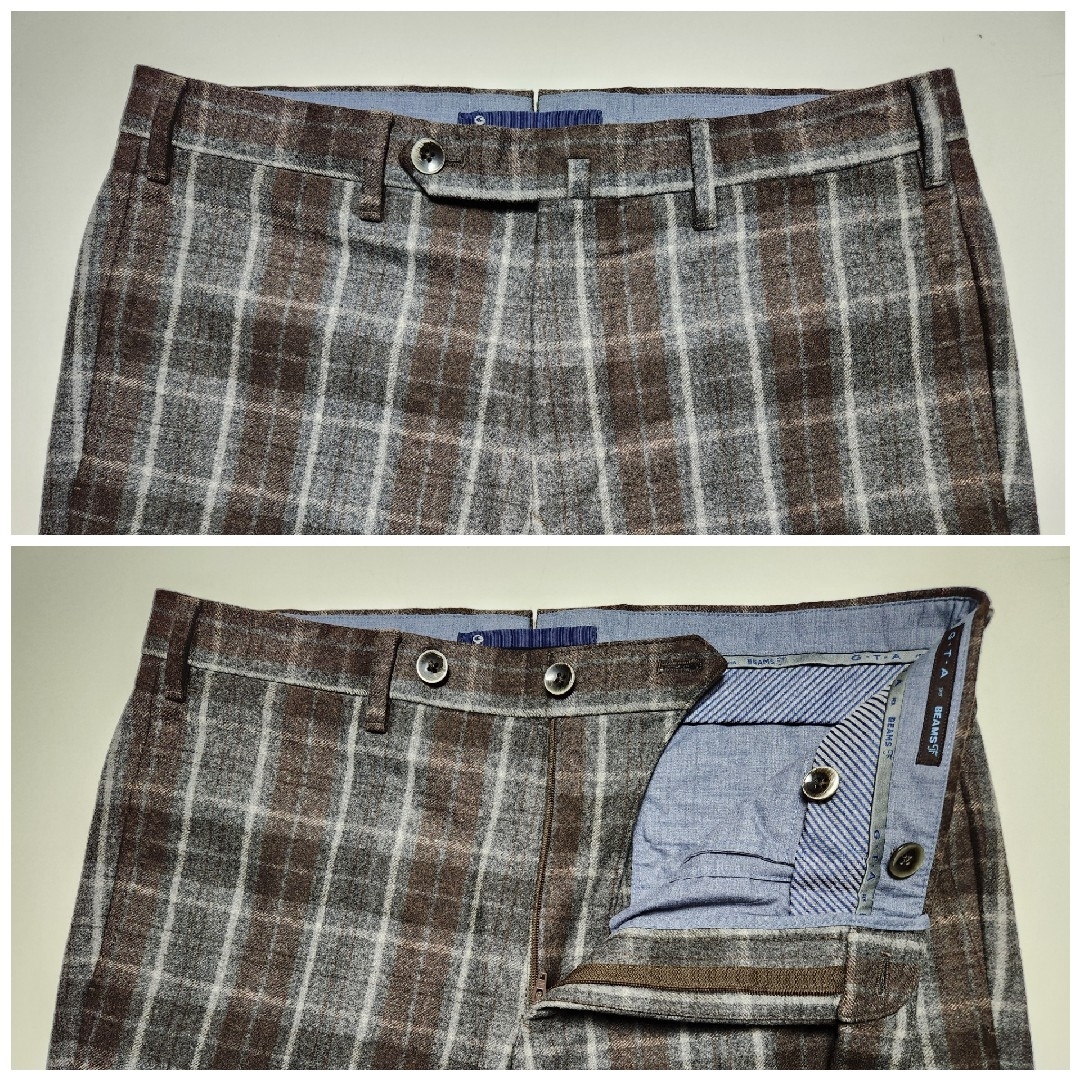 【美品】ジーディーアー GTA ビームスF別注 ウールパンツ 茶系 48 秋冬