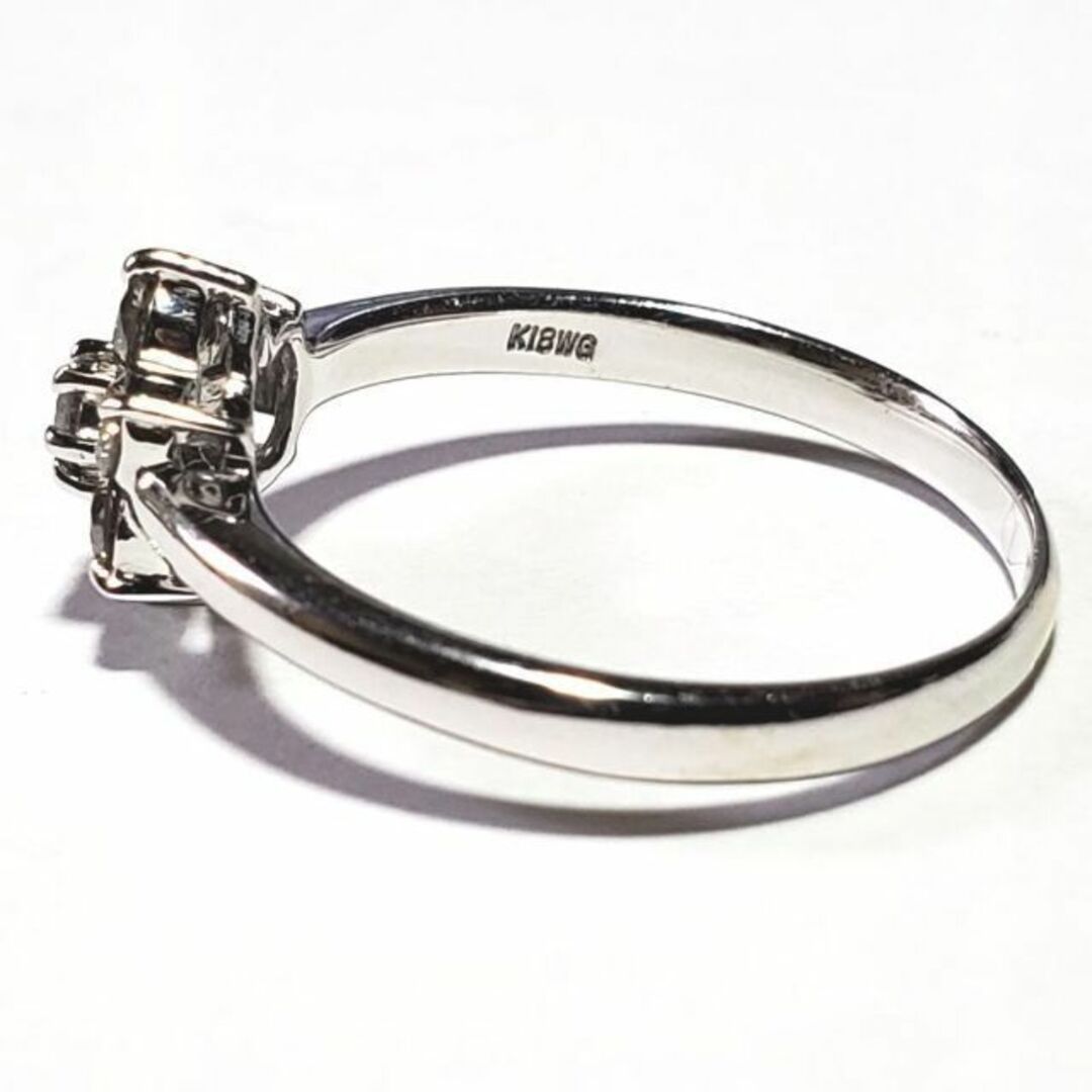 ホワイトゴールド　K18WG　メレダイヤリング　D0.51ct　金　フラワー レディースのアクセサリー(リング(指輪))の商品写真