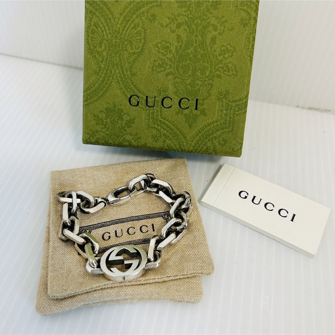 Gucci(グッチ)の【虚無虚無プリン様】GUCCI グッチインターロッキングサイズ18 ブレスレット メンズのアクセサリー(ブレスレット)の商品写真