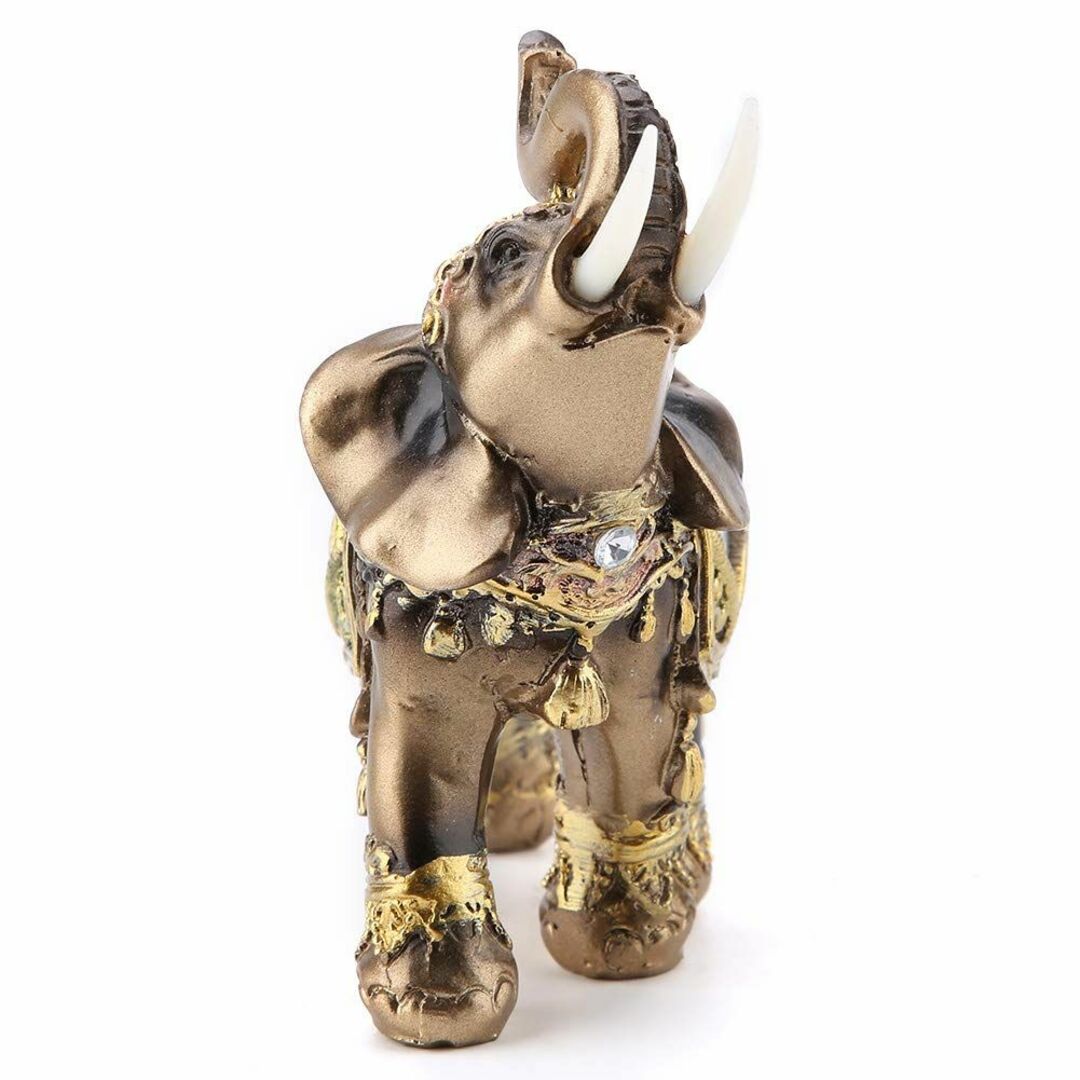 【色: M】象 ゾウ、ガネーシャ像 象置物 象彫刻 グリーンエレファント 象の彫 6