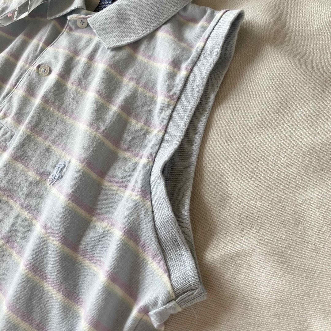 Ralph Lauren(ラルフローレン)のデッドストック ビンテージ ラルフローレン ノースリーブ ボーダー ポロシャツ レディースのトップス(ポロシャツ)の商品写真