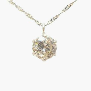 39▽プラチナ　Pt1000/850　1Pダイア　ネックレス　0.47ct　大粒　定番