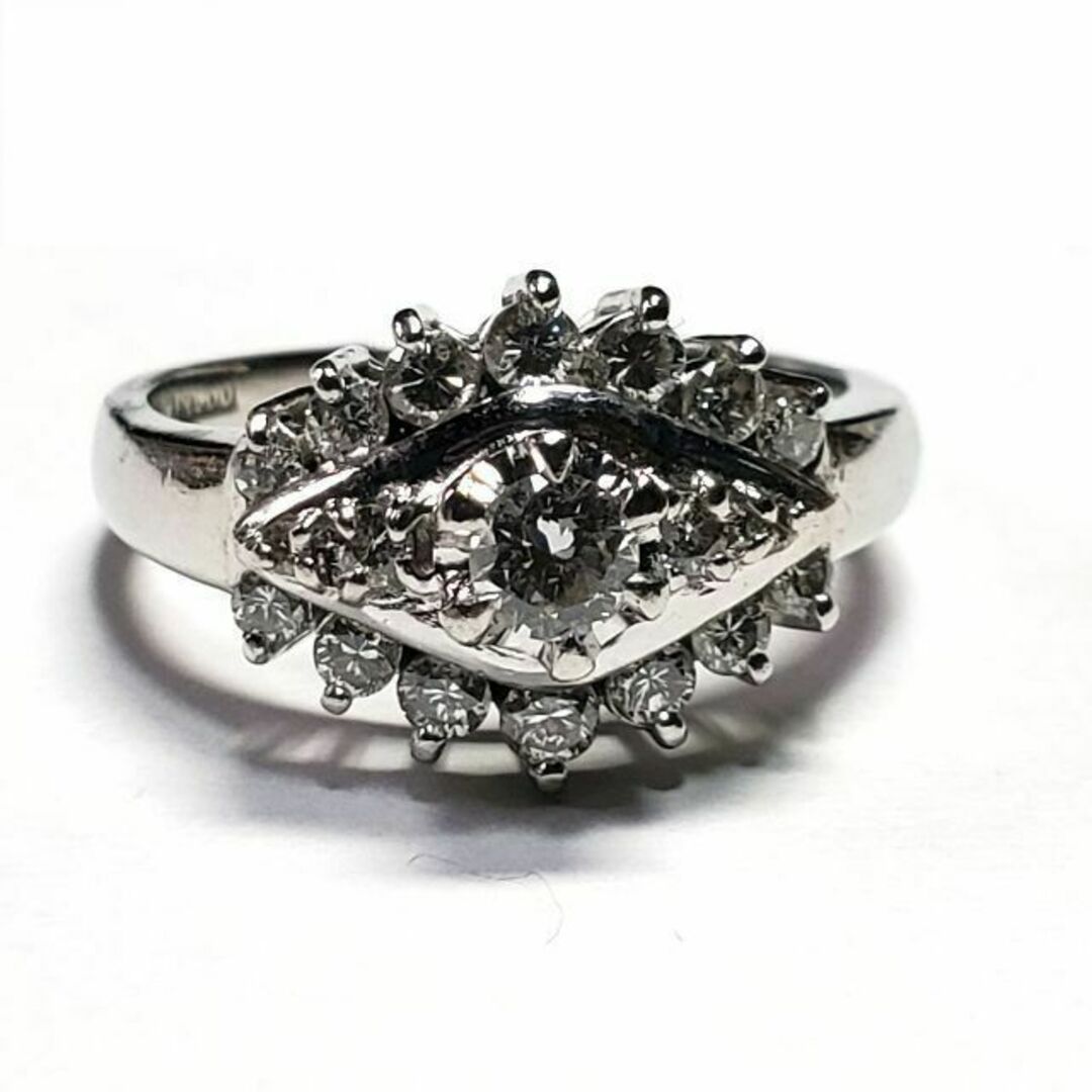 プラチナ PT900 ダイアリング #8.5 0.5ct 5g 指輪 メレダイア-