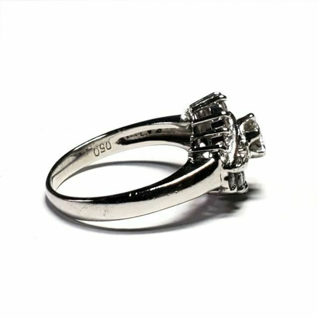 プラチナ PT900 ダイアリング #8.5 0.5ct 5g 指輪 メレダイア-