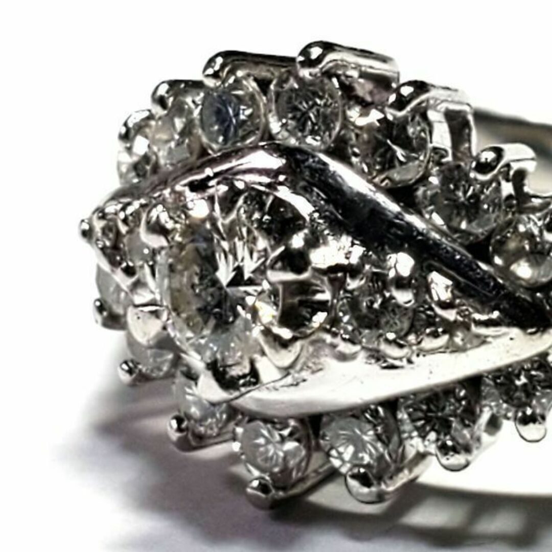 プラチナ PT900 ダイアリング #8.5 0.5ct 5g 指輪 メレダイア-