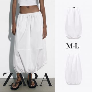 ザラ(ZARA)のZARA　ザラ　ストッパーディテール ミディスカート　M-L (M-L 号)(ロングスカート)