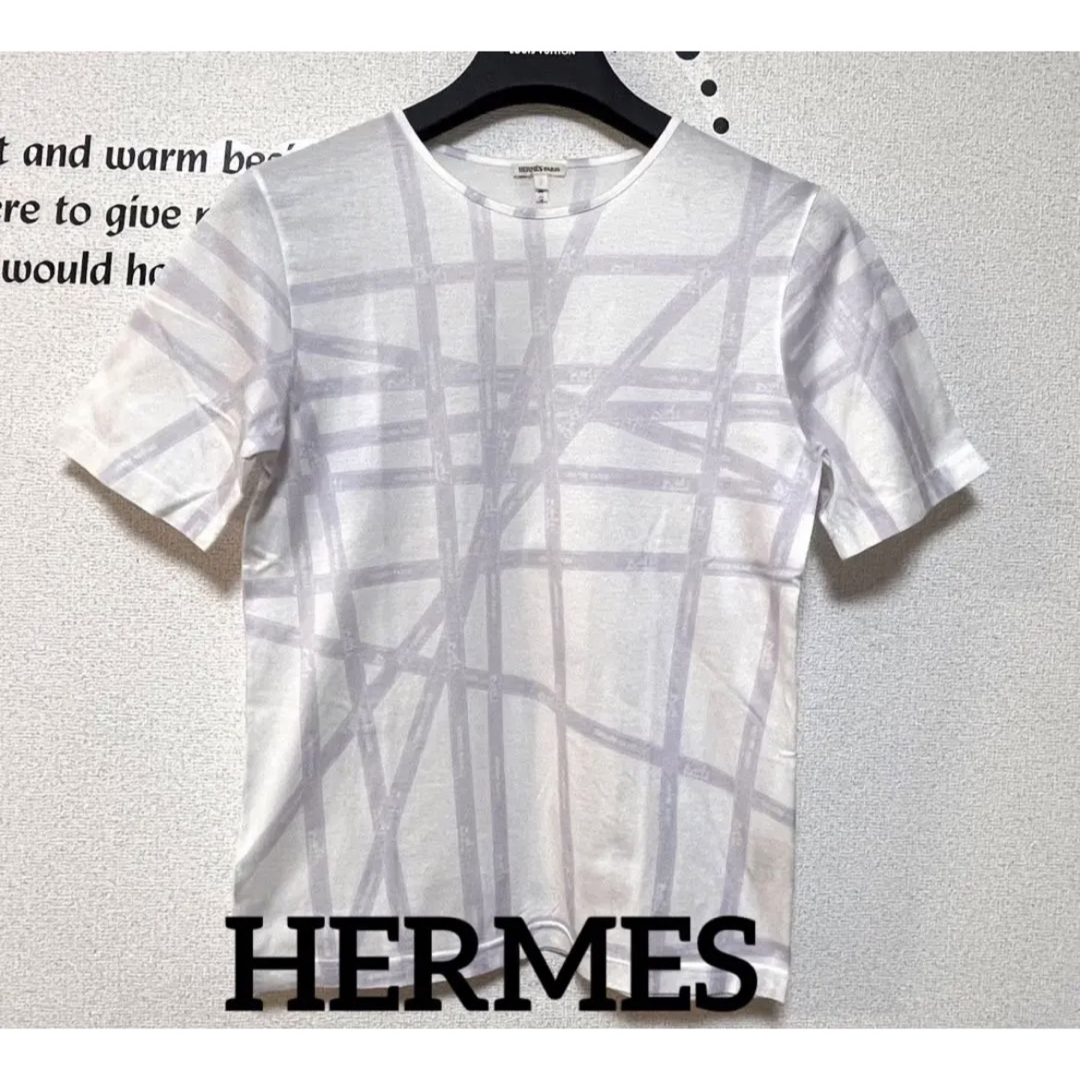 直販値下 美品□HERMES エルメス ボルデュック Tシャツ りぼん