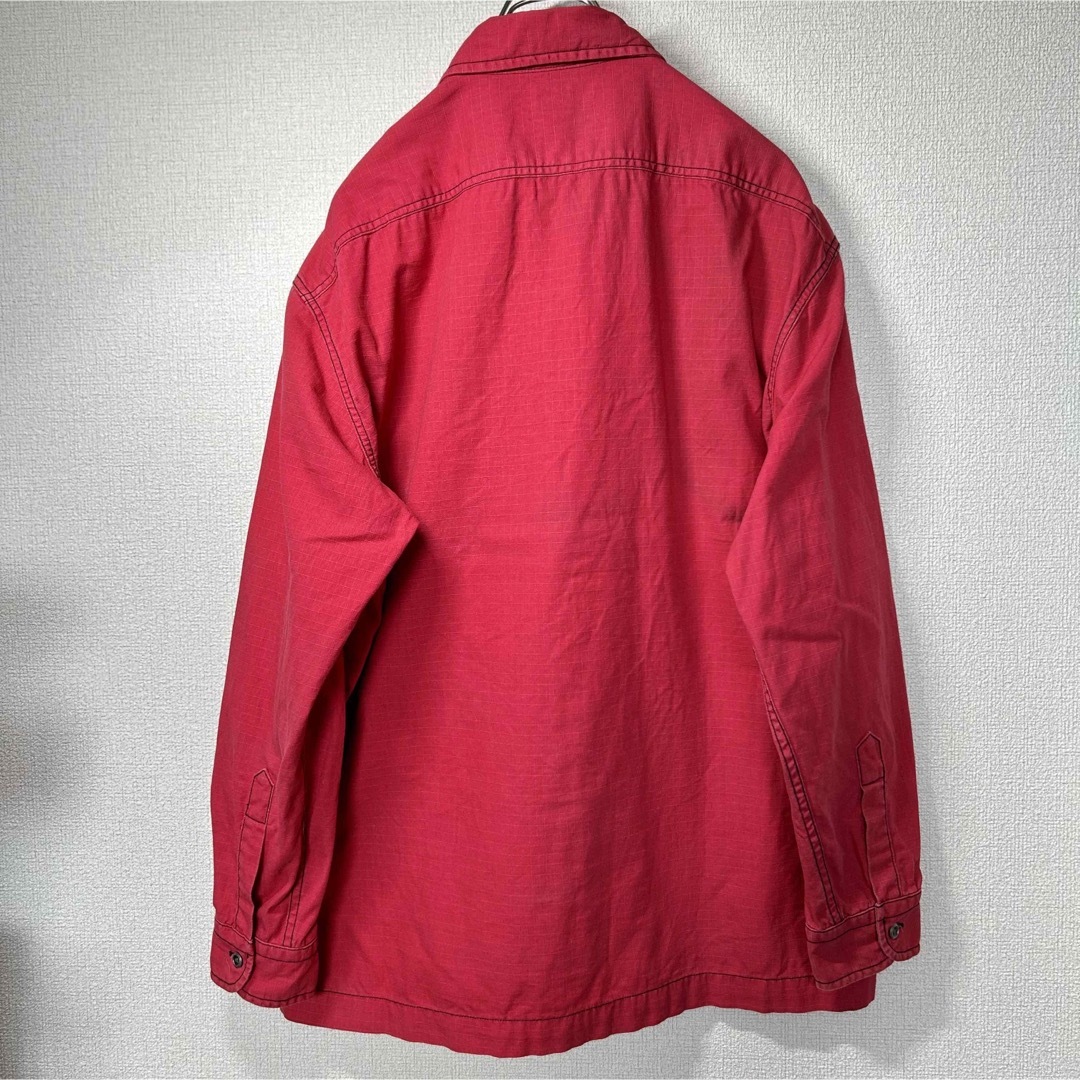 Jeep(ジープ)のjeep ジープ　アウター　ジャケット　ワークシャツ　ダブルポケット　古着　赤 メンズのジャケット/アウター(ミリタリージャケット)の商品写真