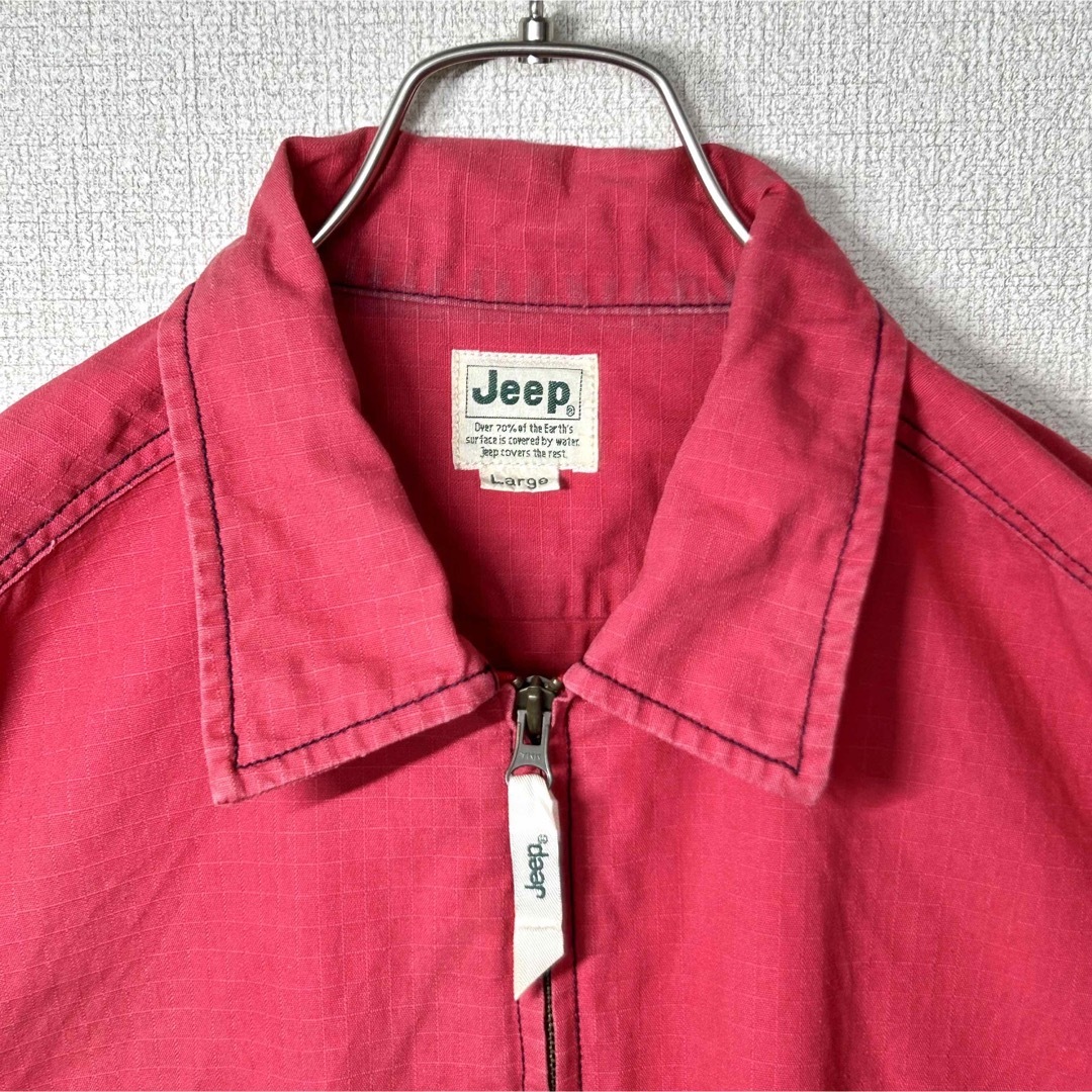 Jeep(ジープ)のjeep ジープ　アウター　ジャケット　ワークシャツ　ダブルポケット　古着　赤 メンズのジャケット/アウター(ミリタリージャケット)の商品写真
