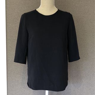 ドゥーズィエムクラス(DEUXIEME CLASSE)のトリアセジョーゼットブラウス　ネイビー　七分袖(Tシャツ(長袖/七分))